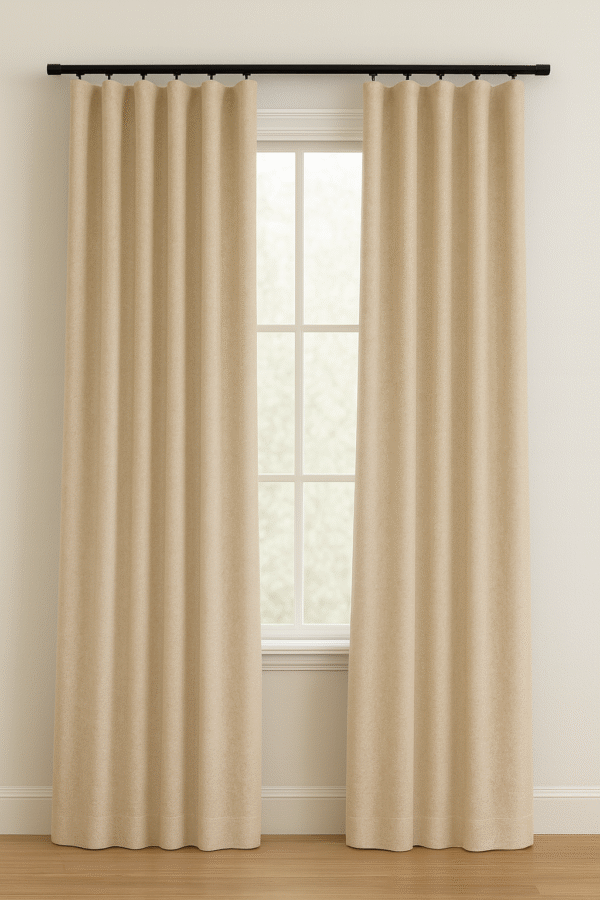 پرده آماده کتان گارنت ضخیم مدل مینیمال در انواع رنگ‌ها