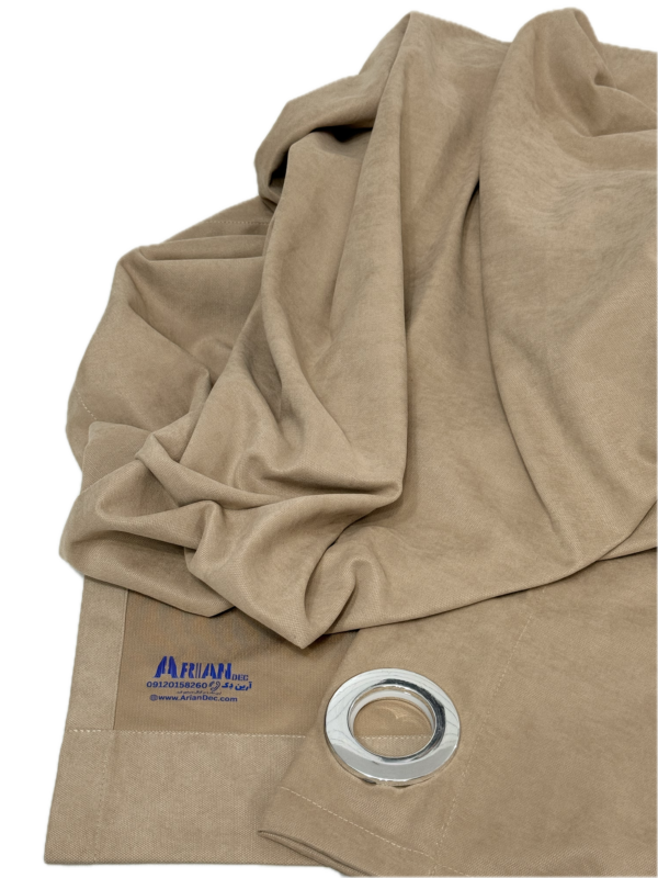 پرده آماده کتان گارنت ضخیم (هازان) مدل پانچ - کرم روشن