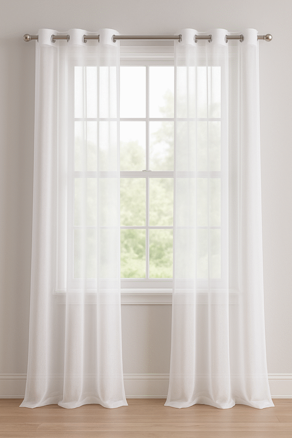 پرده آماده حریر ساده مدل پانچ