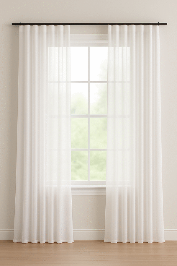 پرده آماده حریر ساده مدل مینیمال