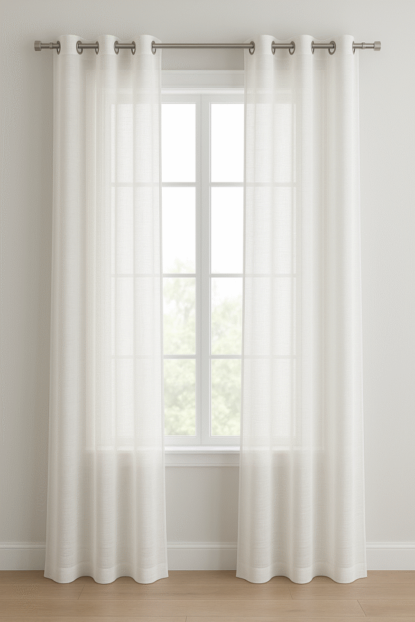 پرده آماده حریر کتان آبشاری (کتان‌بافت) مدل پانچ