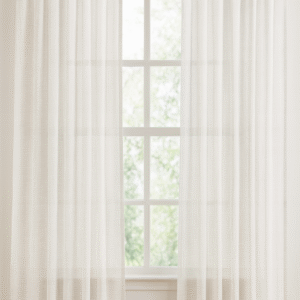 پرده آماده حریر کتان آبشاری (کتان‌بافت) مدل تب‌تاپ