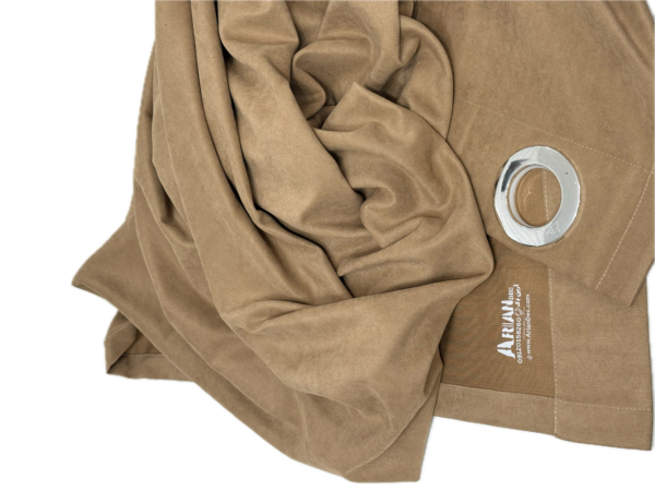 پرده آماده کتان گارنت ضخیم (هازان) مدل پانچ - کرم متوسط